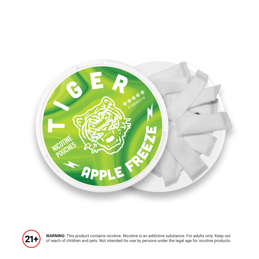 Nicotine Pouch 18mg TIGER Apple Freeze Tobacco-Free 20 Pouches